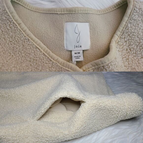 NWT|Joie Tan Sherpa Fleece Button Jacket, MEDIUM - Picture 8 of 8